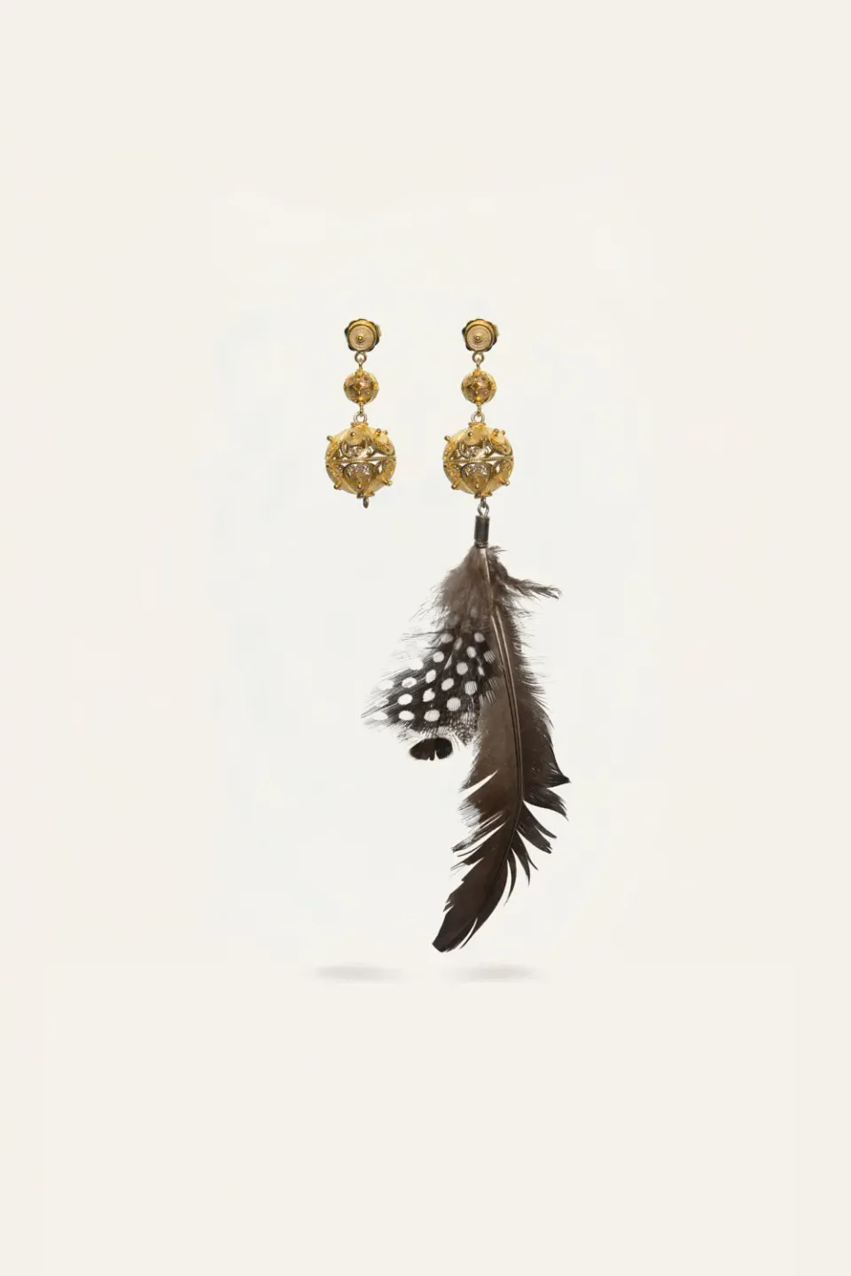 Johanna Ortiz Moonlit Rhythm orecchini oro piume