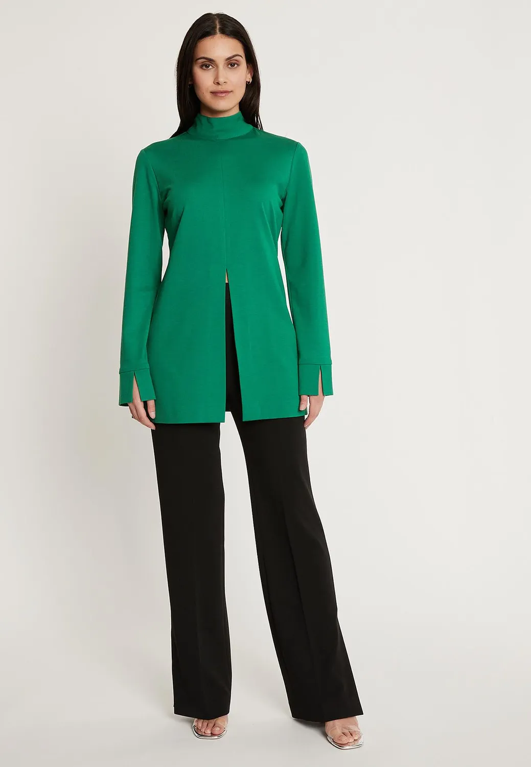Ana Alcazar Iwani top maniche lunghe verde