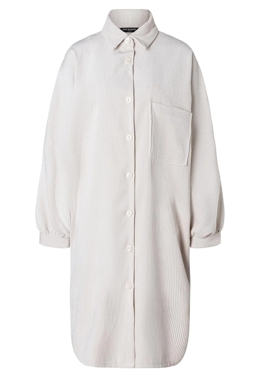 Ana Alcazar Adidi abito camicia velluto grigio