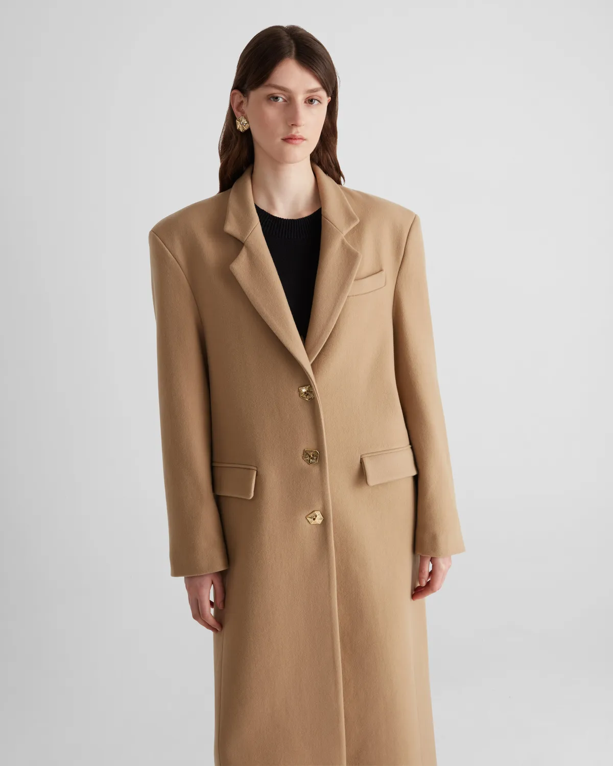 Violante Nessi Verga cappotto beige in cashmere lana