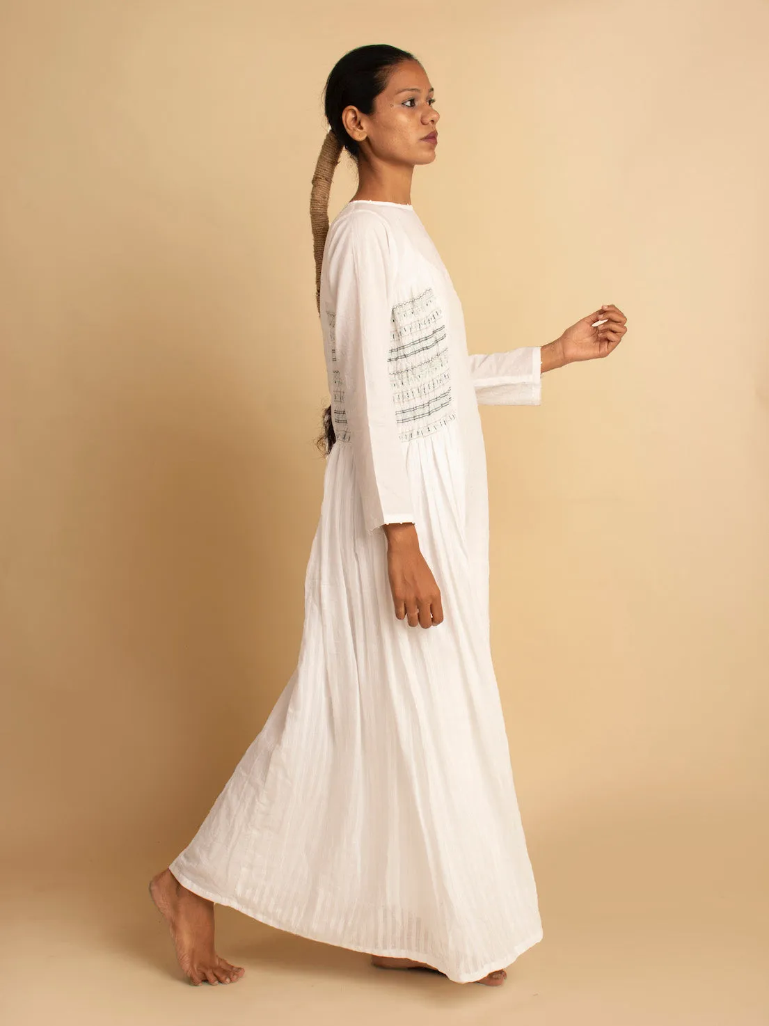 Our Dve Diba Dress vestito bianco cotone manica lunga