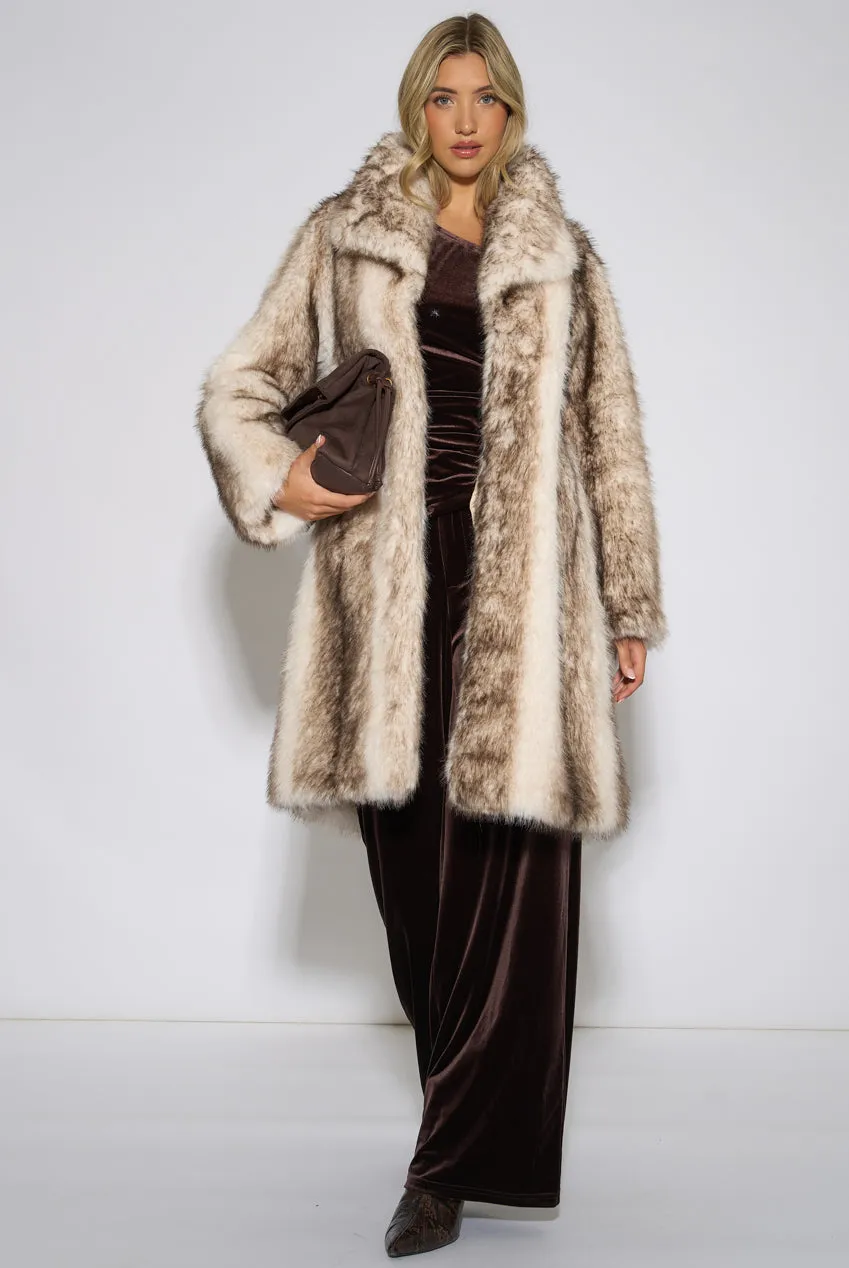 Gini London cappotto pelliccia multicolor longline