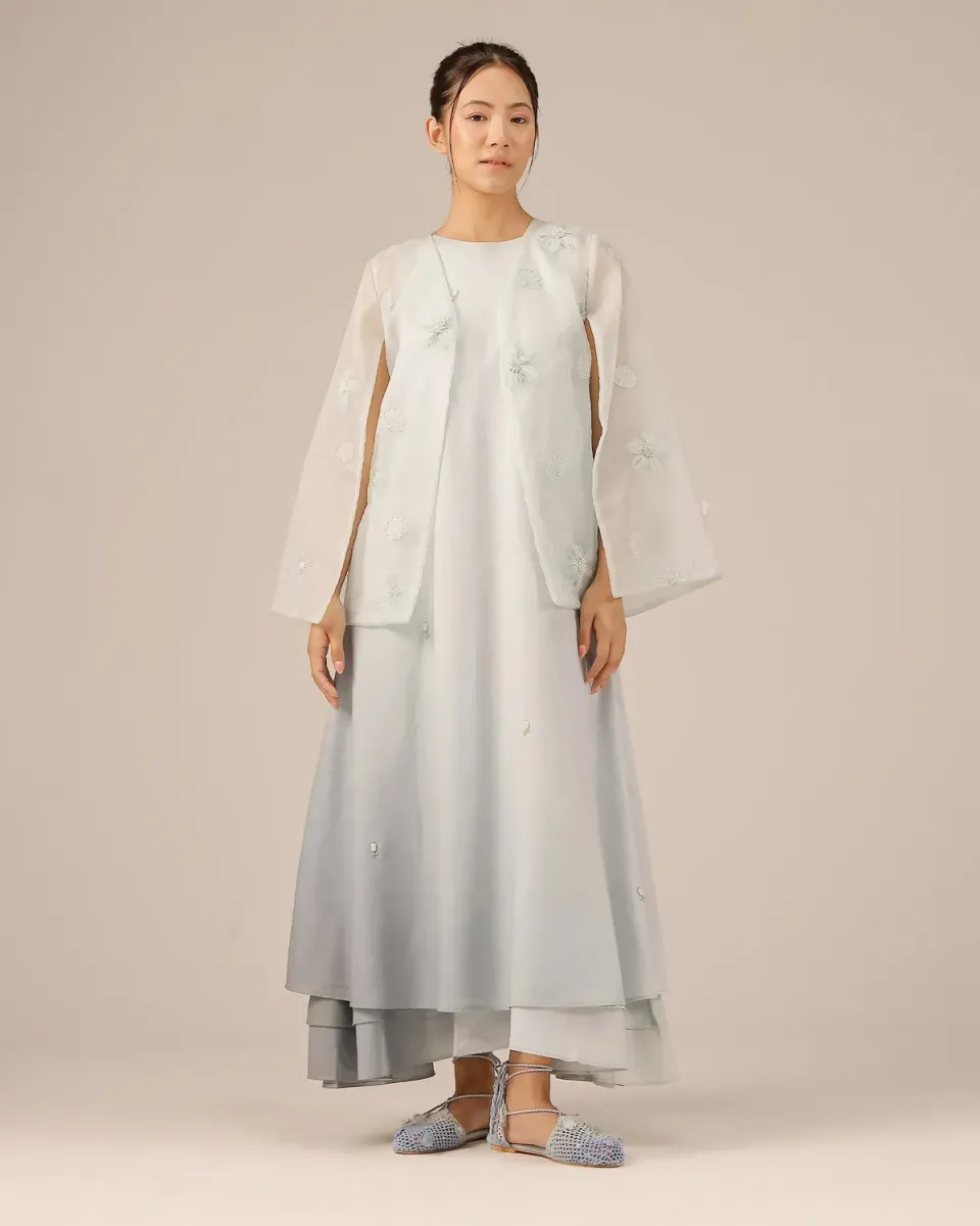 Our Dve Wave Kiss Jacket giacca grigia in organza