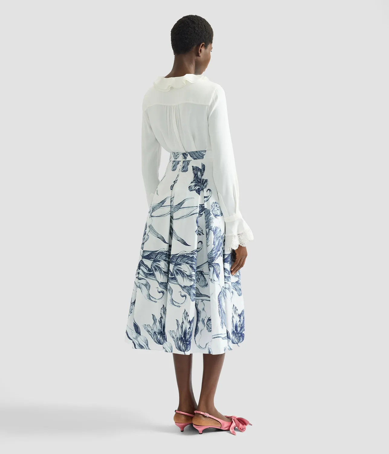 Erdem Cady Long Sleeve Shirt camicia bianca pizzo