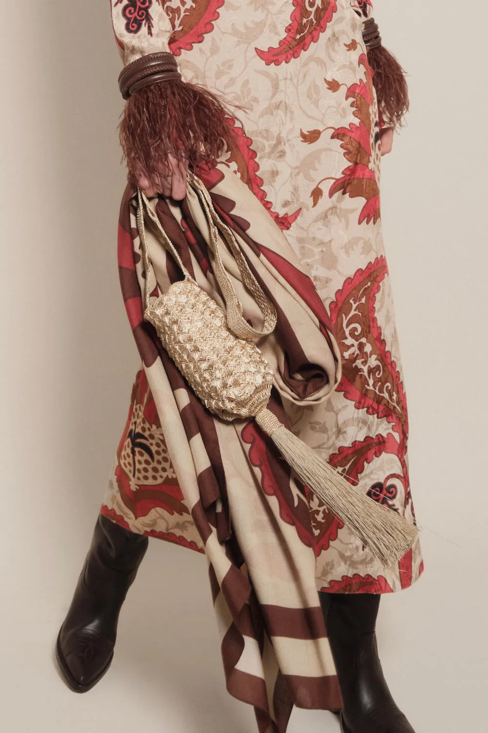 Johanna Ortiz Fate's Bouquet mochila Verdi borsa oro rame