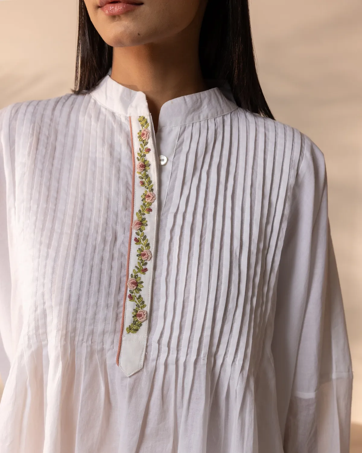 Our Dve Tangerine Drizzle top bianco cotone taglia unica