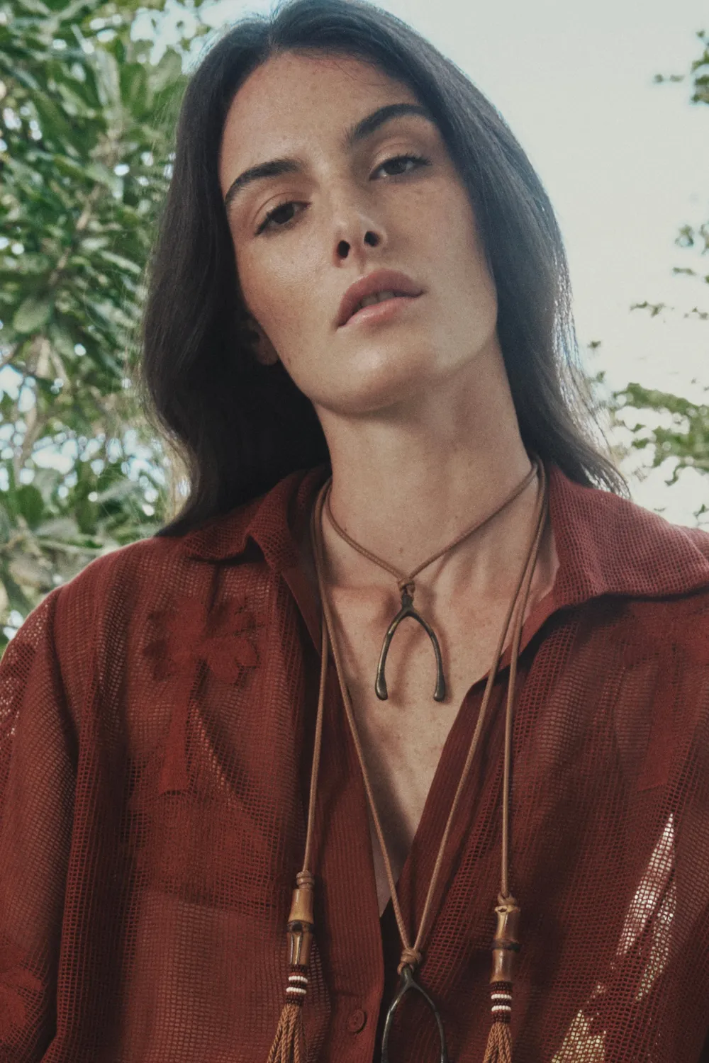 Johanna Ortiz Tales Of The Pampas collana pelle vino