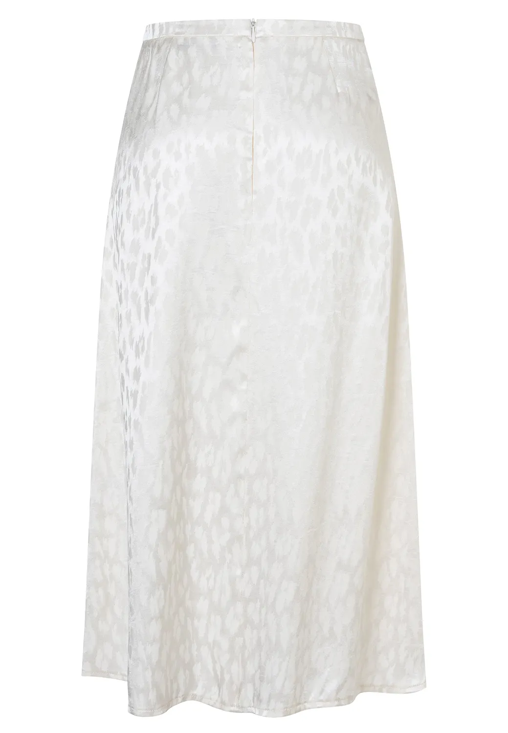 Ana Alcazar Dorya gonna satin midi avorio