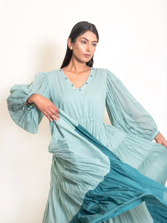 Our Dve Stark Dress abito verde menta cotone