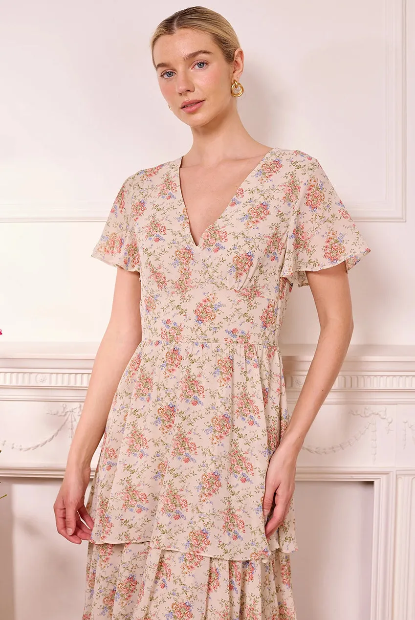Angeleye Ditsy Floral abito maxi crema fantasia floreale
