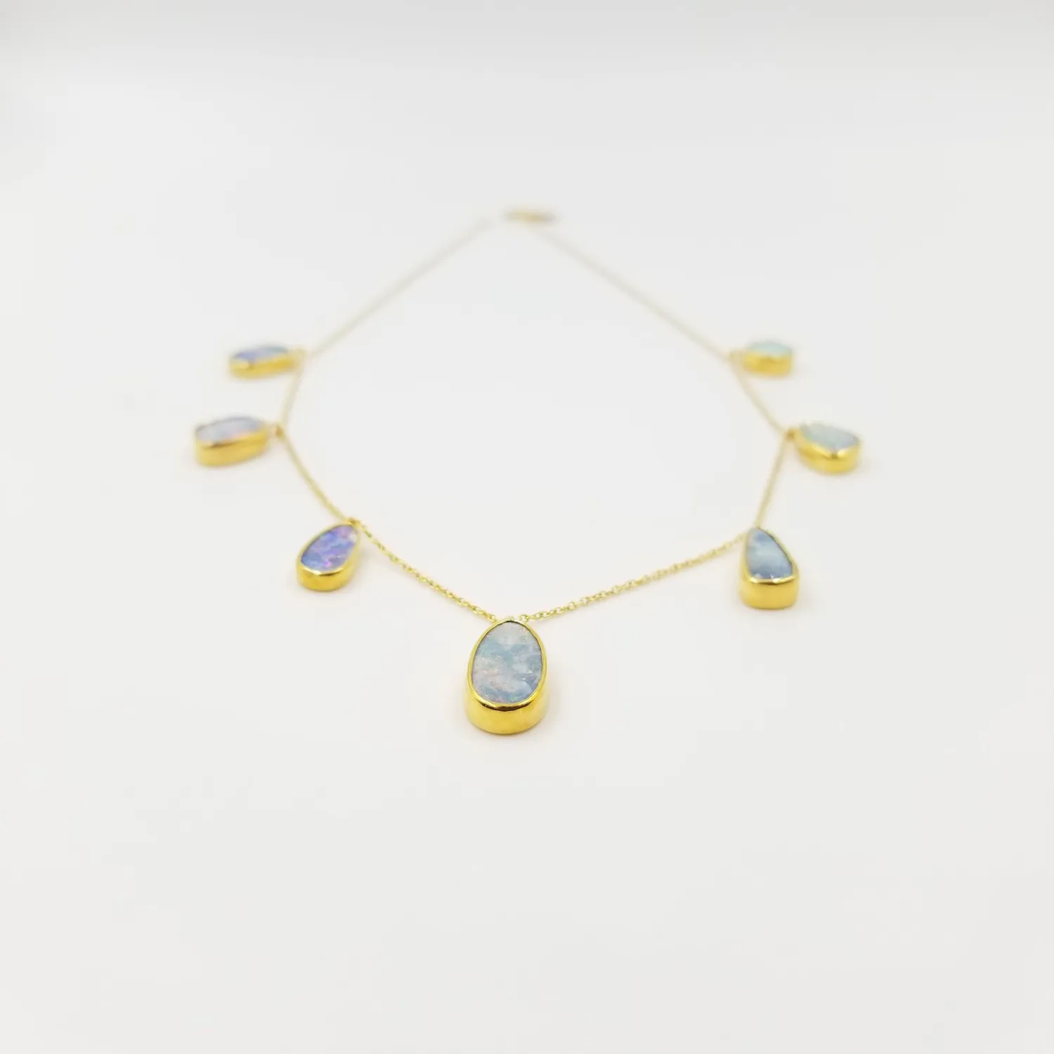 Our Dve Blue Opal choker oro opale blu argento