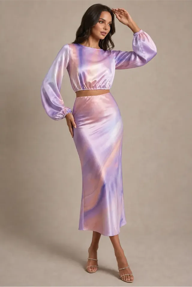Chi Chi London BN0643 gonna midi satin multicolor