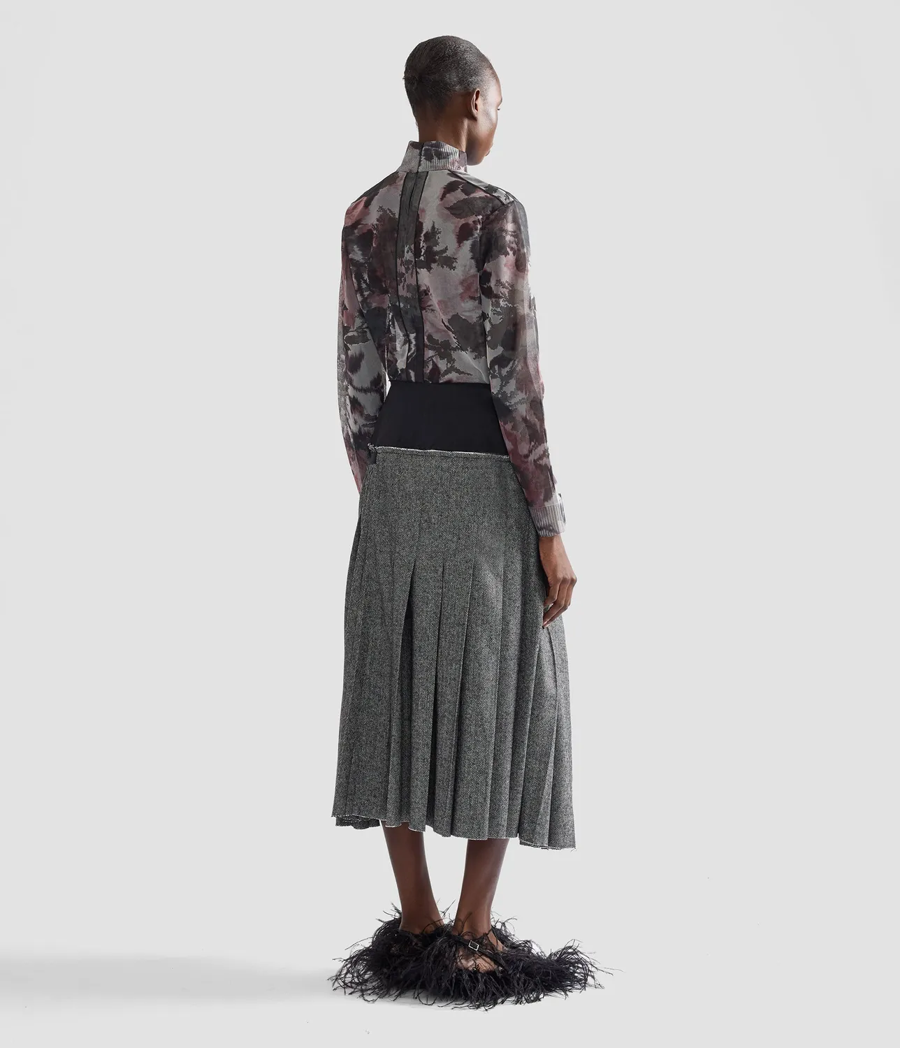 Erdem Floral Print Jacquard Turtleneck maglia semitrasparente