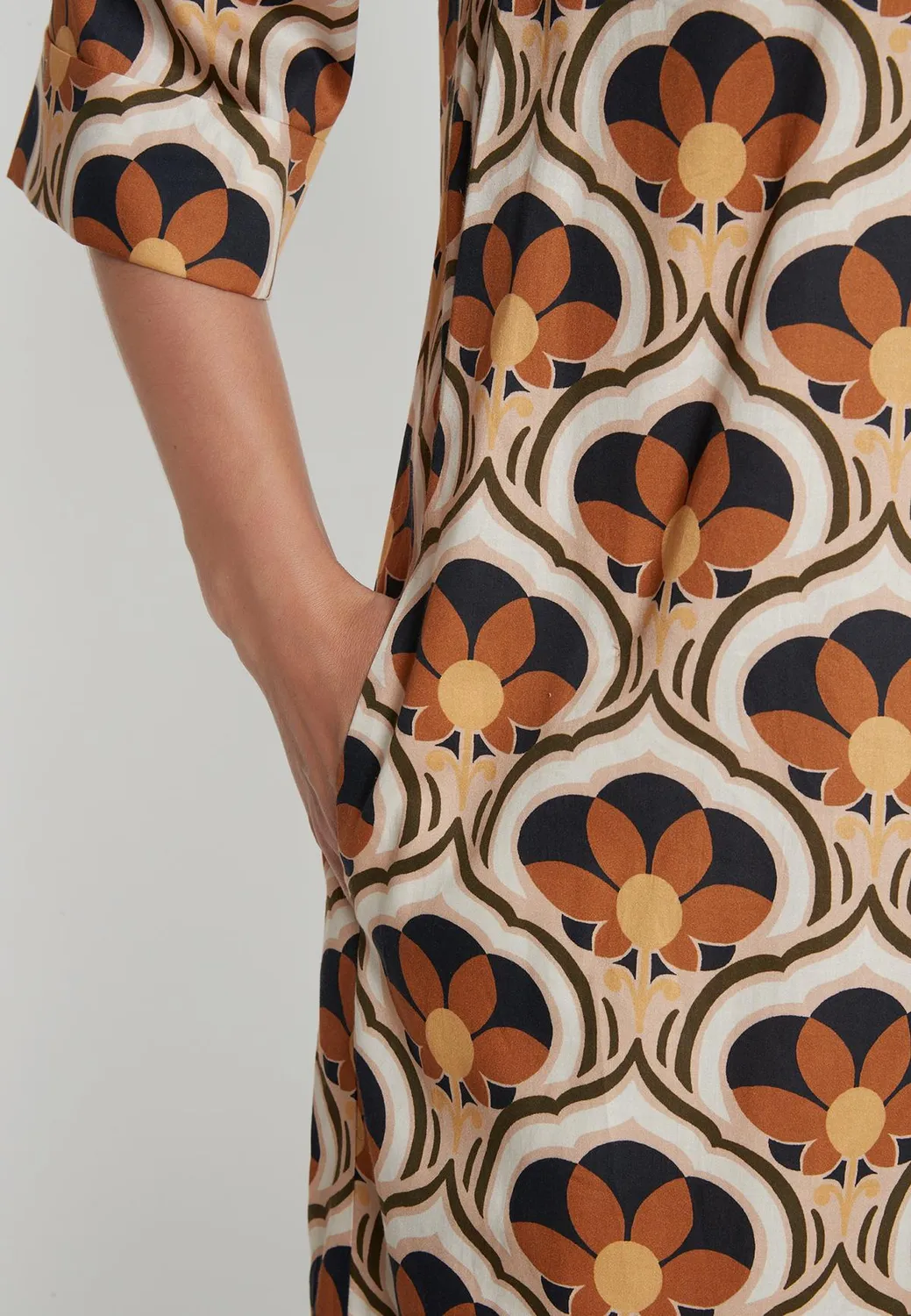 Ana Alcazar Kagea Abito Camicia Midi Marrone