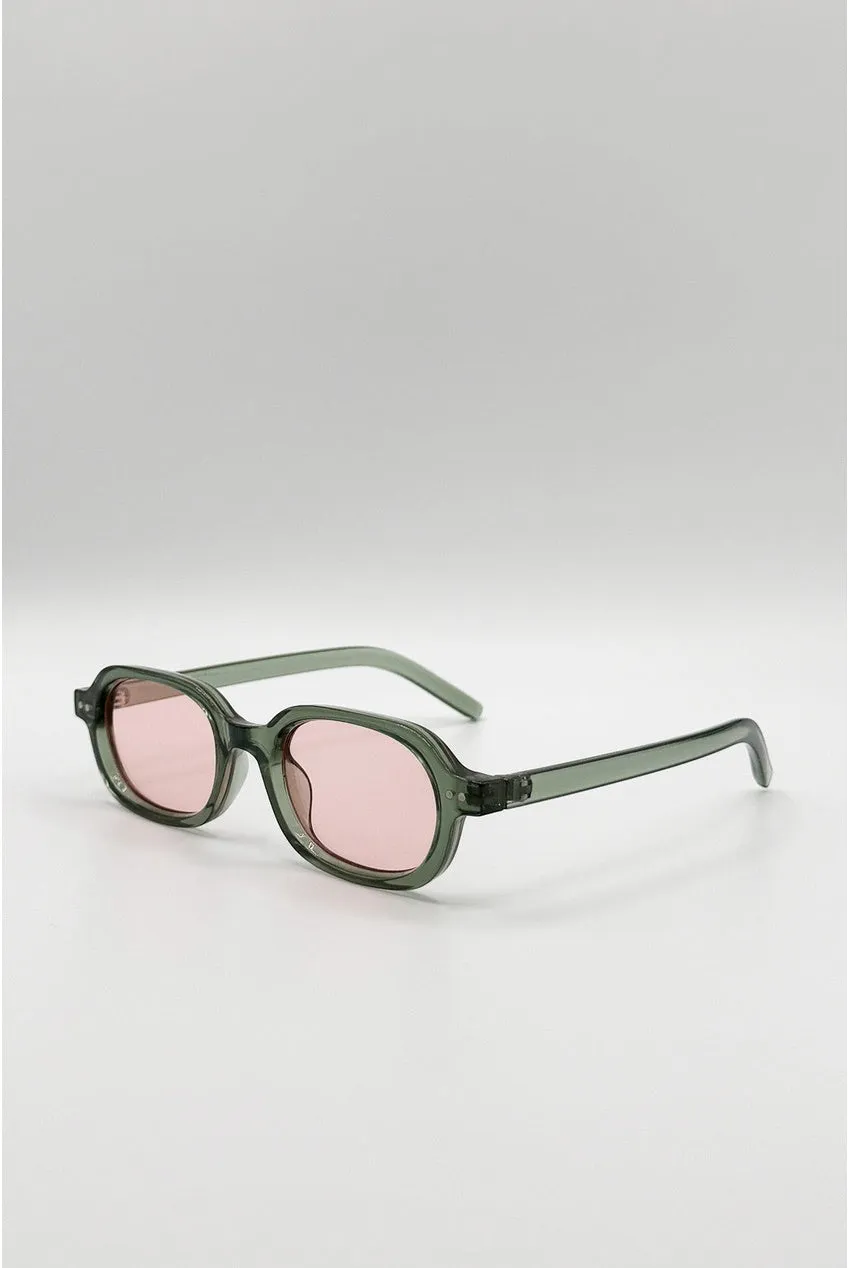 SVNX Retro Rounded Square occhiali sole verdi taglia unica