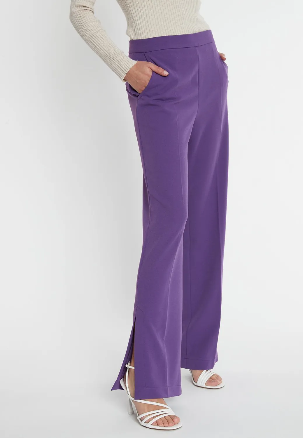 Ana Alcazar Saltuny pantaloni lunghi viola spacchi