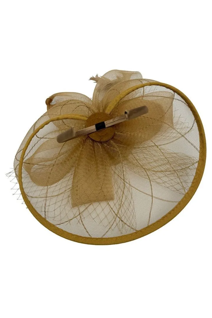 SVNX fascinator beige rete fiocco floreale misura unica