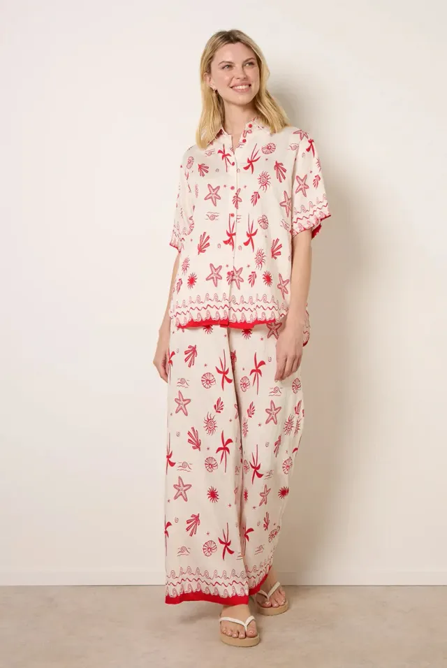 Blue Vanilla Marine-Inspired Print co-ord set rosso