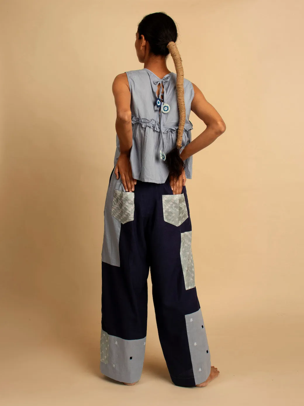 Our Dve Dain Top Cotone Blu Smanicato 21 Pollici