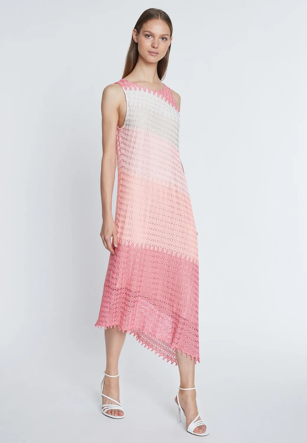 Ana Alcazar Ritea abito midi asimmetrico rosa