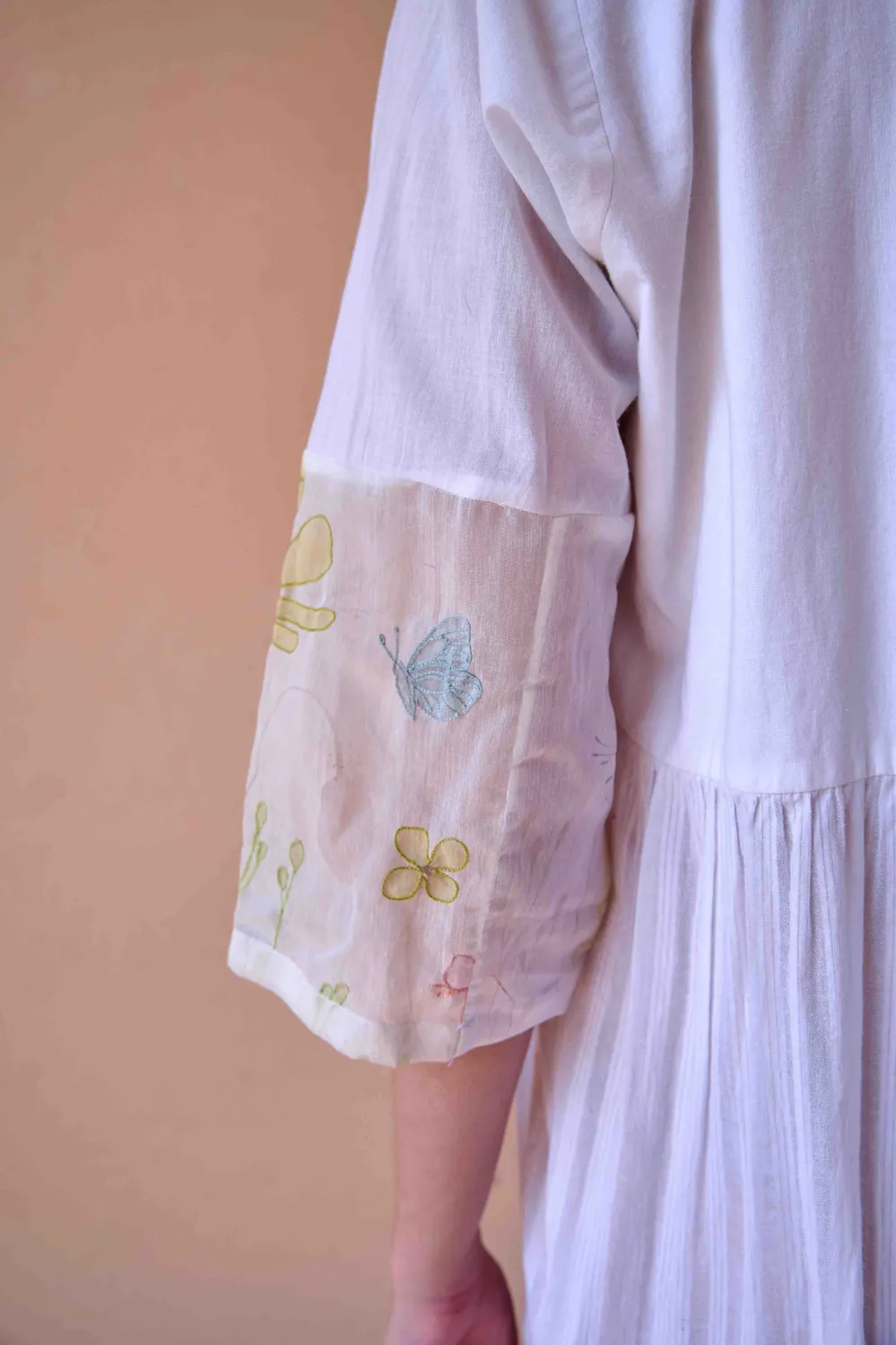 Our Dve Charlotte abito bianco cotone collo italiano