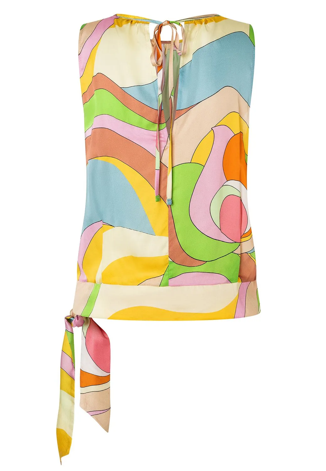 Ana Alcazar Pazyna top satin fantasia pastello con fiocco