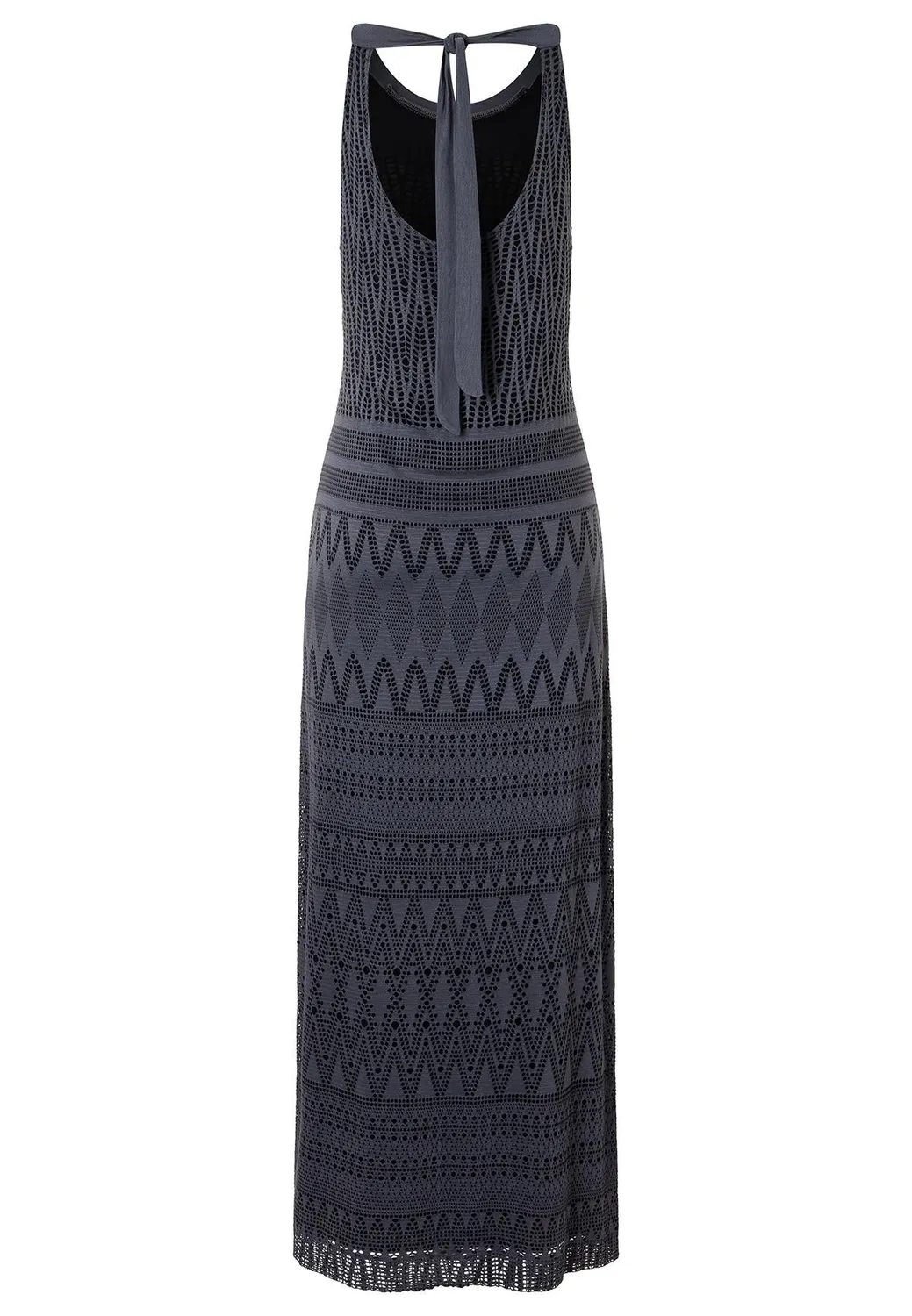 Ana Alcazar Pisa abito maxi antracite pizzo