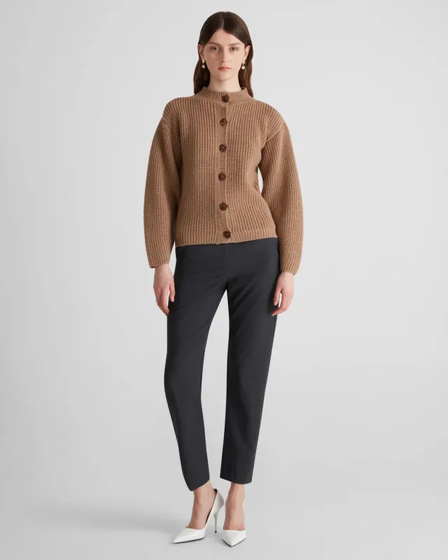 Violante Nessi Mario cardigan cammello lana