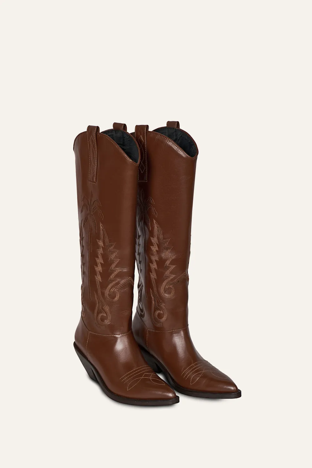 Johanna Ortiz Journey East Stivali pelle paprika cowboy