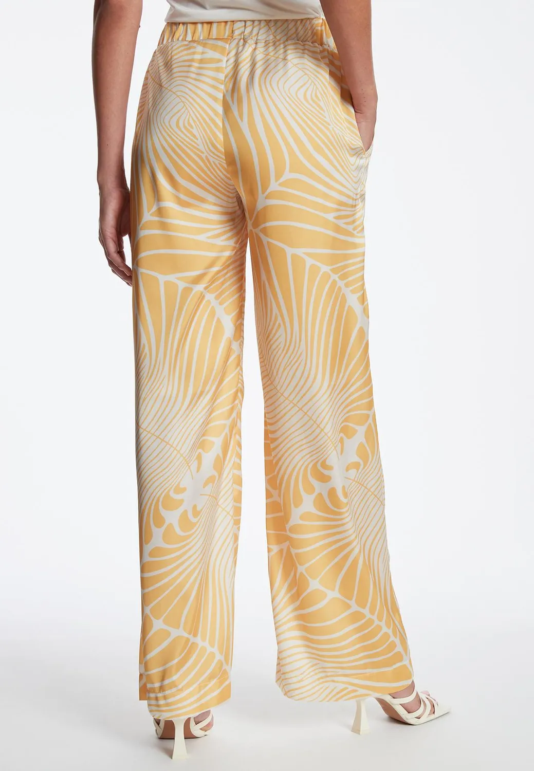 Ana Alcazar Zeani pantaloni larghi raso foglie