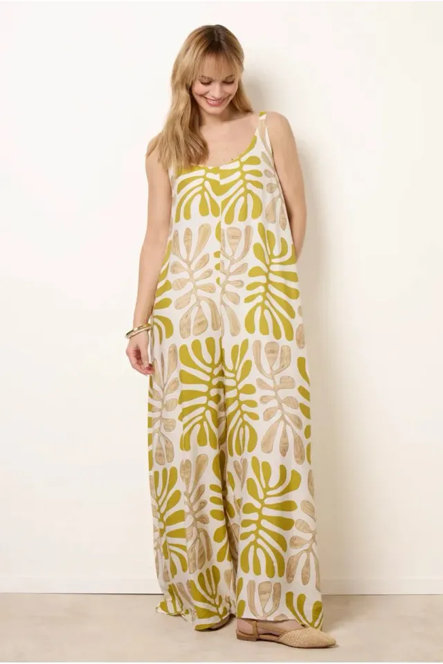 Blue Vanilla tuta casual verde fantasia viscosa M/L