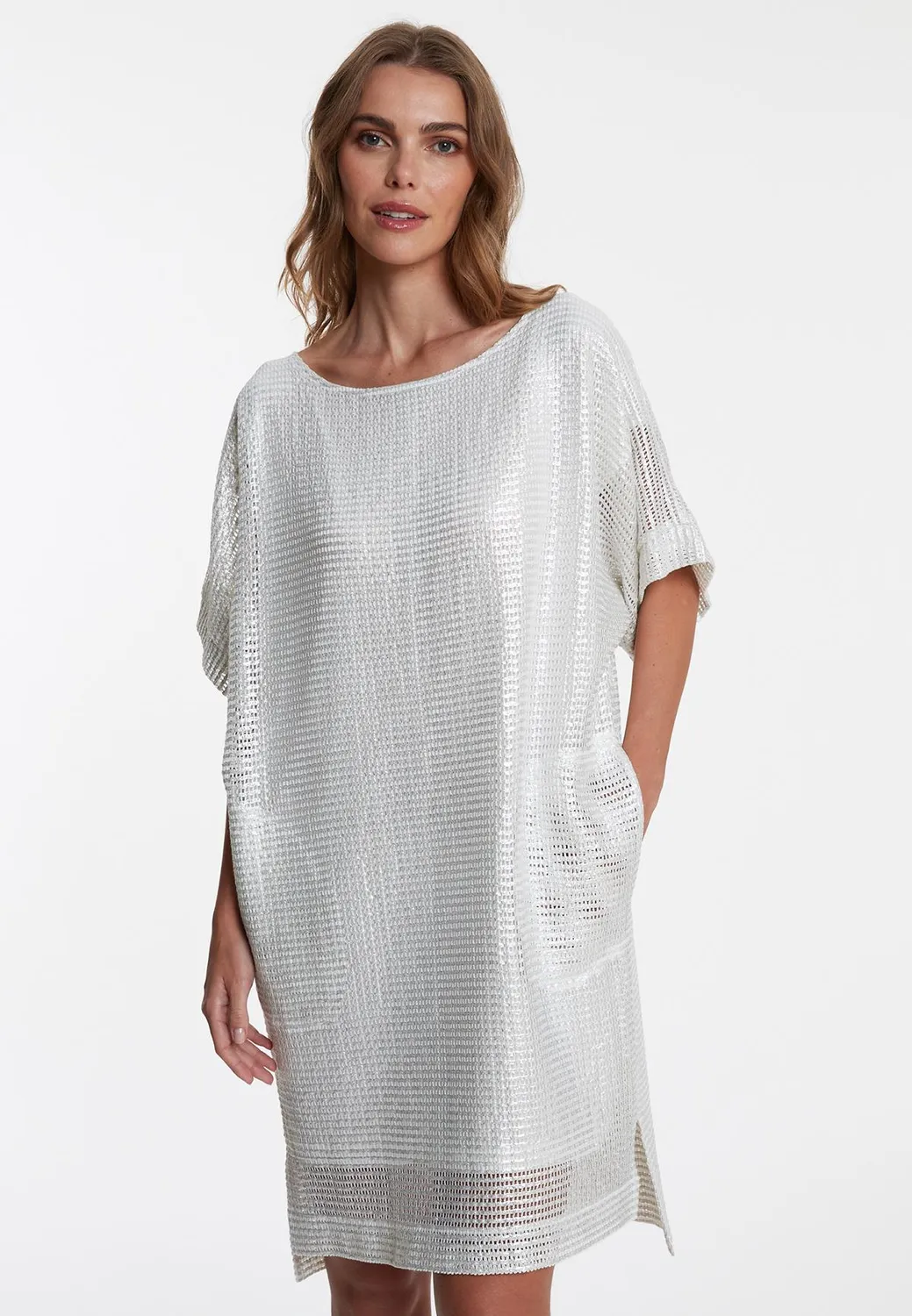 Ana Alcazar Wahea abito oversize mesh bianco