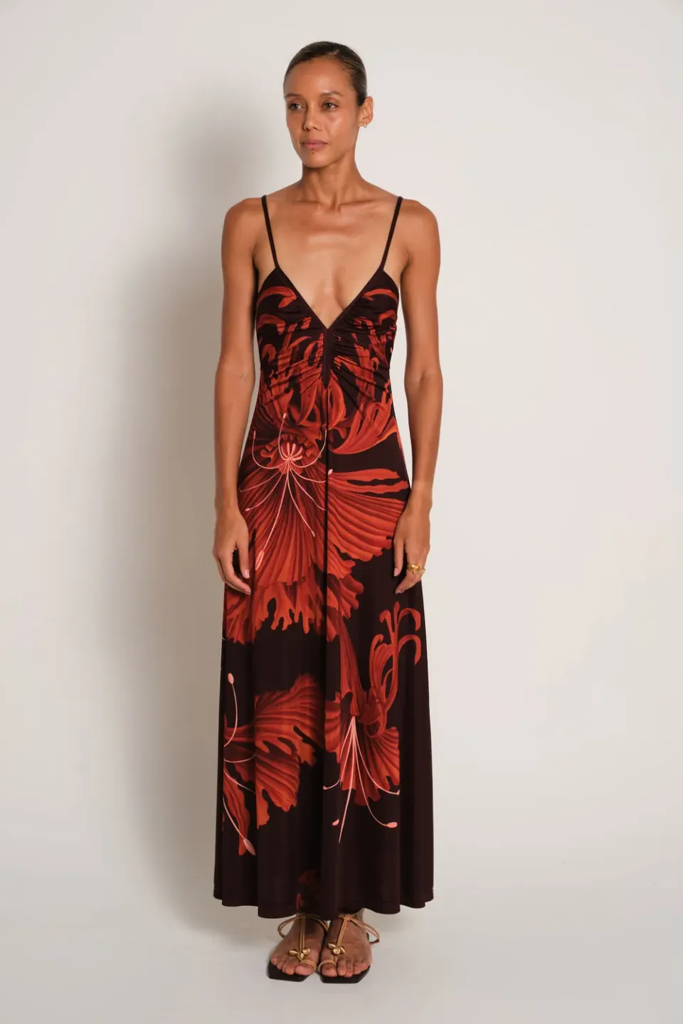Johanna Ortiz Nuestra Tierra abito midi ruggine jersey