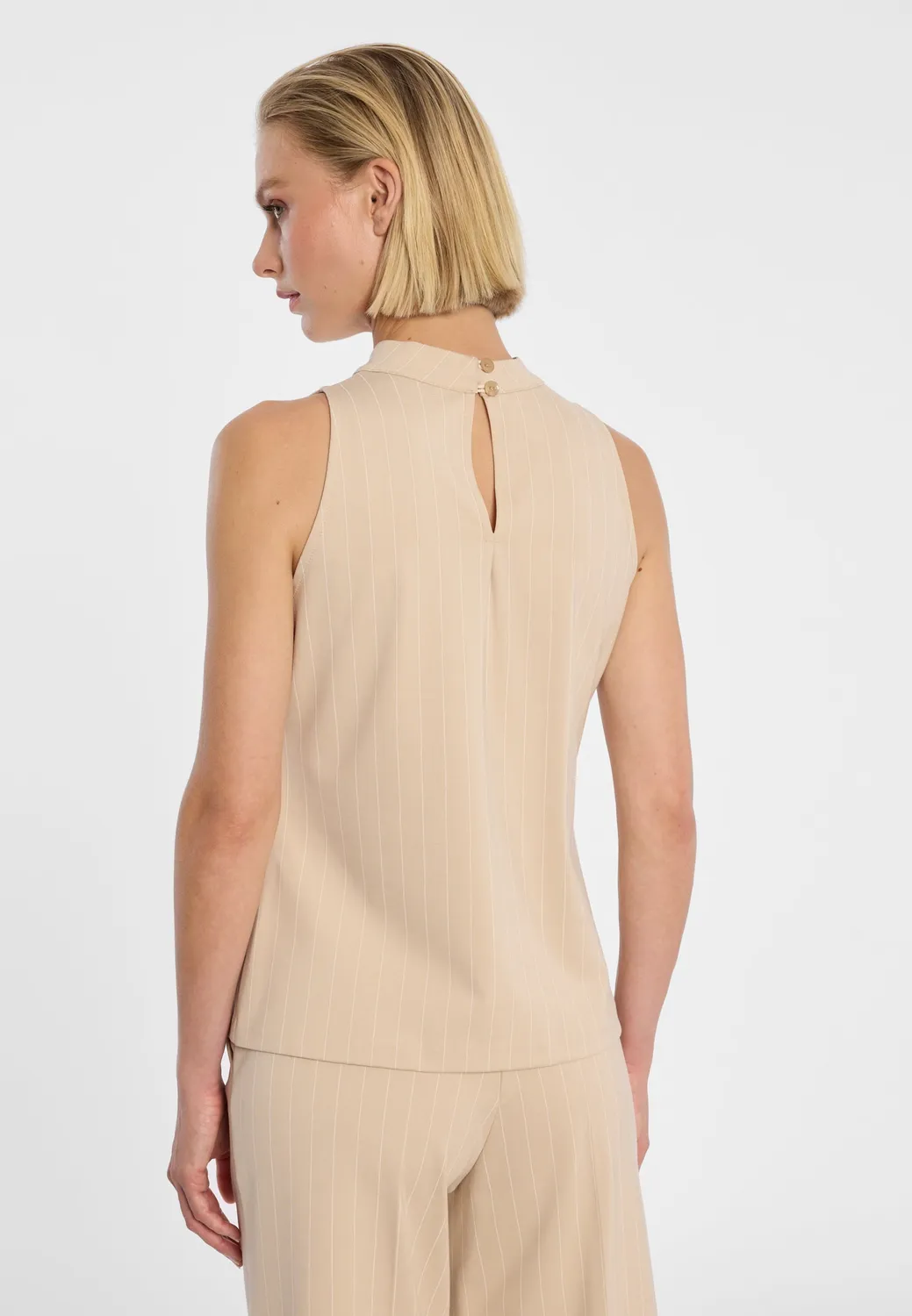 Ana Alcazar Dreen top beige gessato linea A