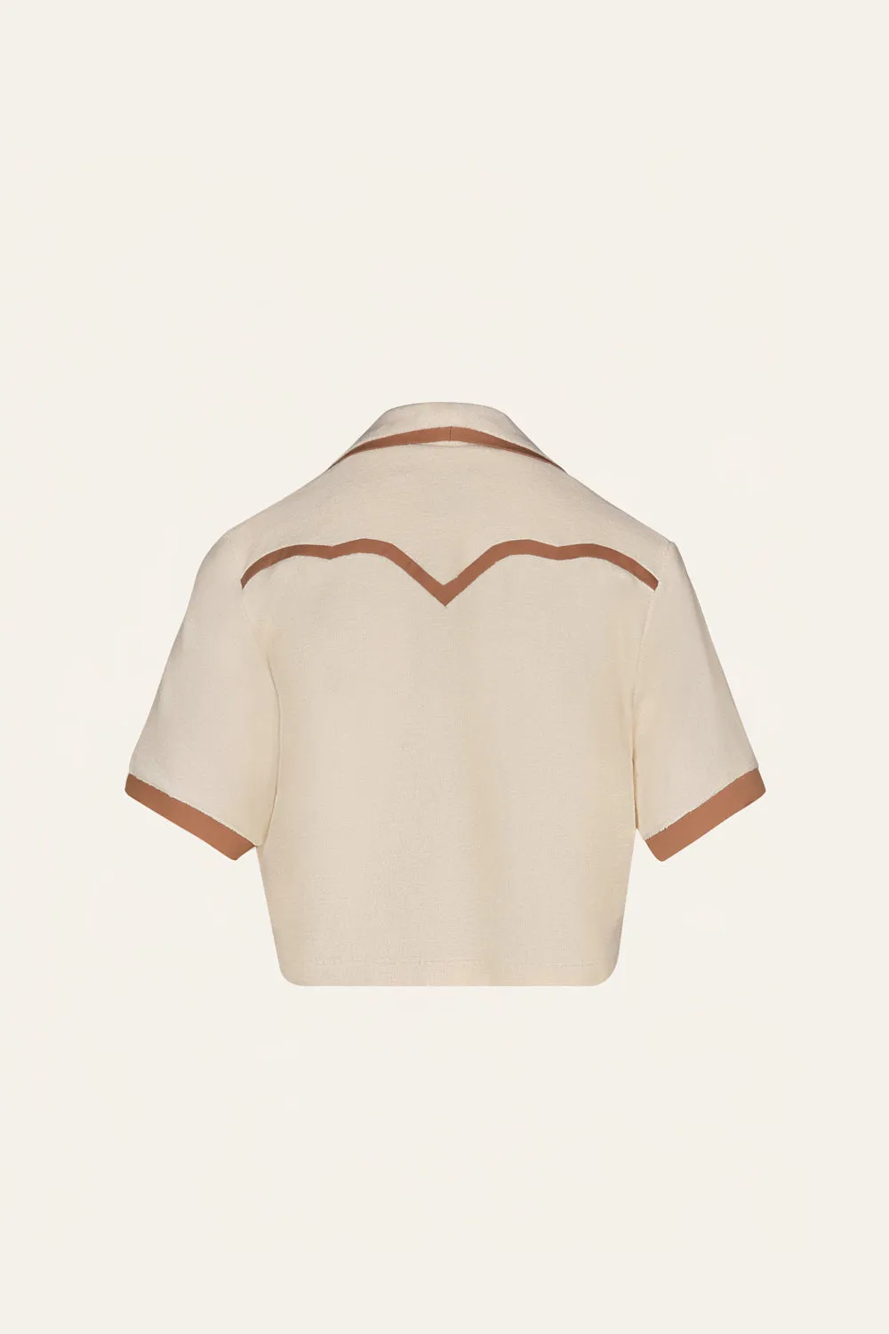 Johanna Ortiz Misty Hem t-shirt ecru spugna cropped