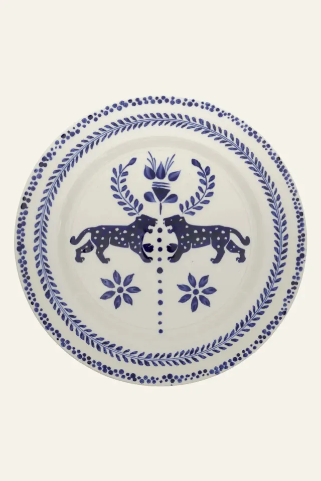 Johanna Ortiz El Relato piatti ceramica 2pz blu navy