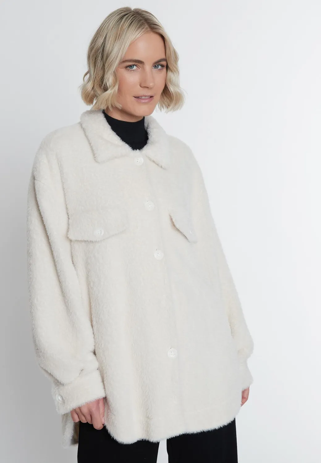Ana Alcazar Mabisy giacca peluche beige