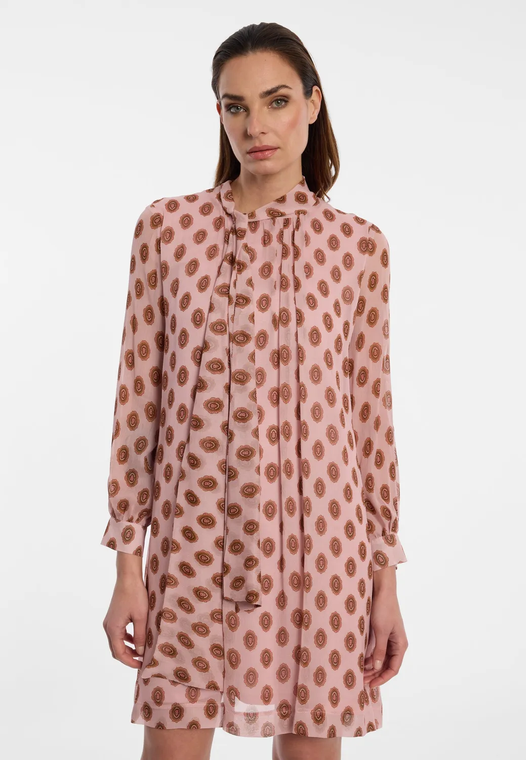 Ana Alcazar Eopathy abito chiffon rosa foulard