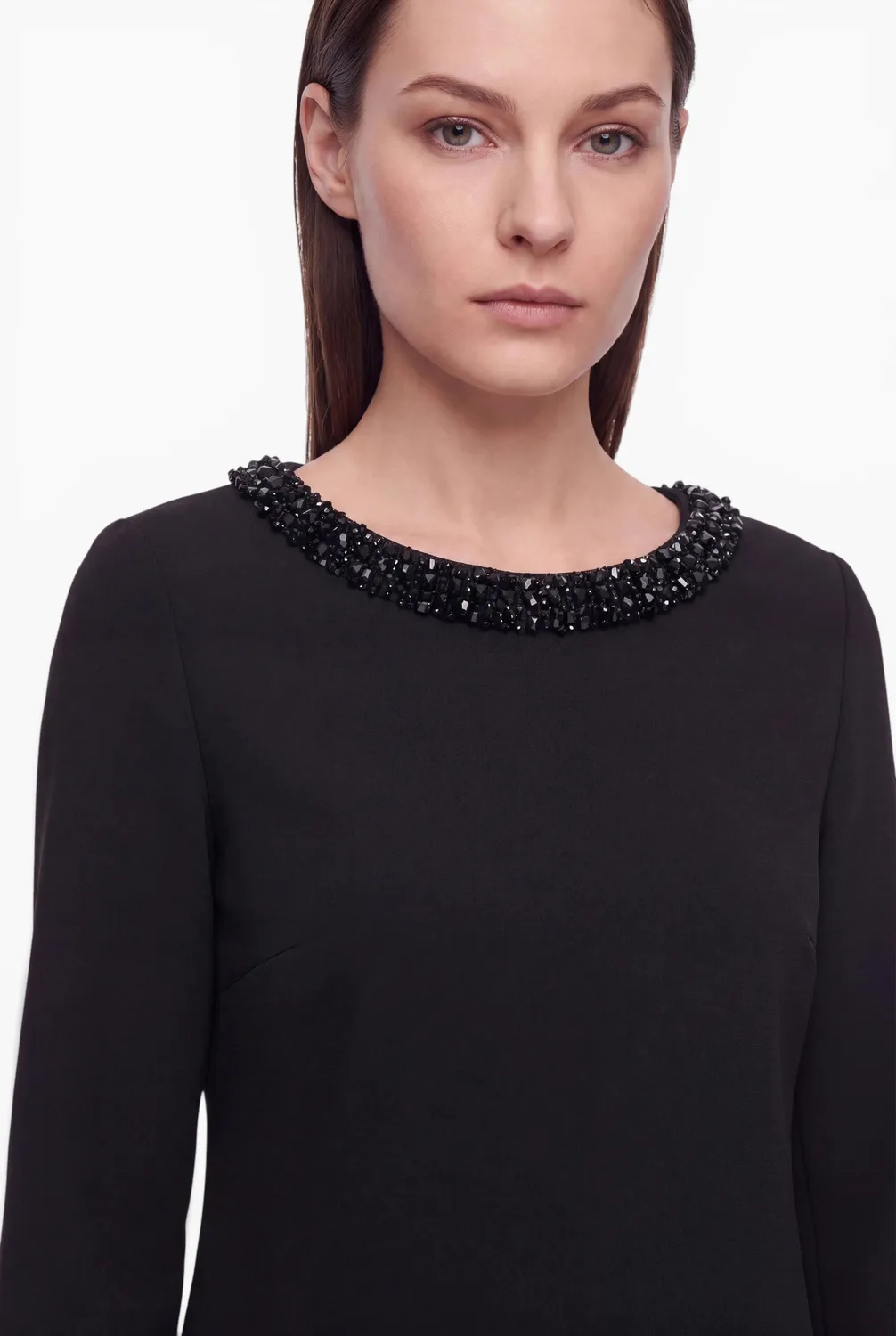 Ana Alcazar Evtessa tubino nero perline corto