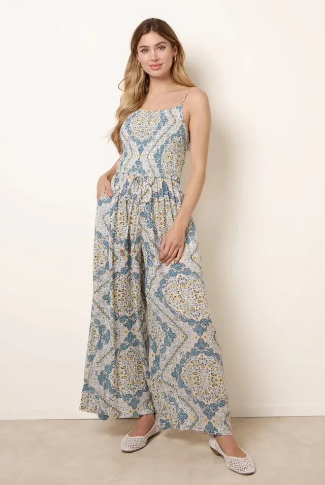 Blue Vanilla Shirred Drawstring tuta blu viscosa fascia