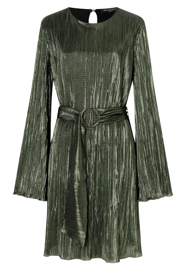 Ana Alcazar Ogaba vestito plissettato verde oliva