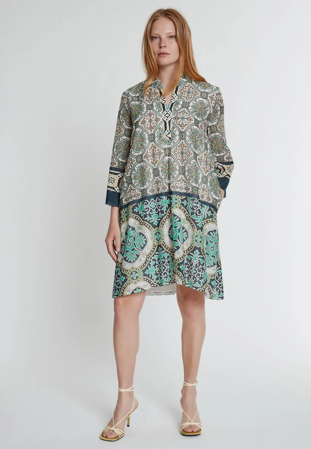 Ana Alcazar Kahli abito camicia lungo fantasia paisley