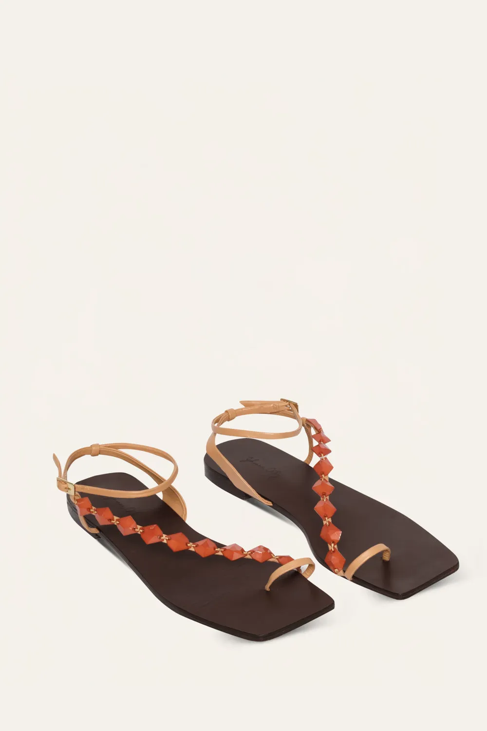 Johanna Ortiz Dazzling Crest sandali bassi sand pelle