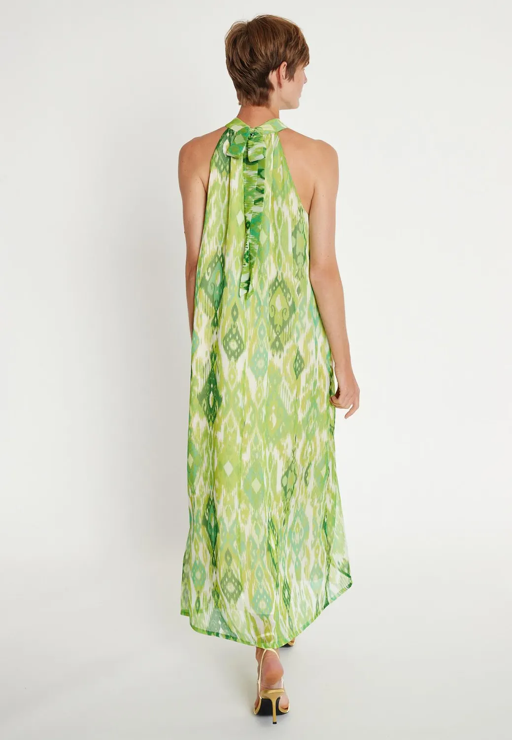Ana Alcazar Lilea abito halter maxi fantasia ornato