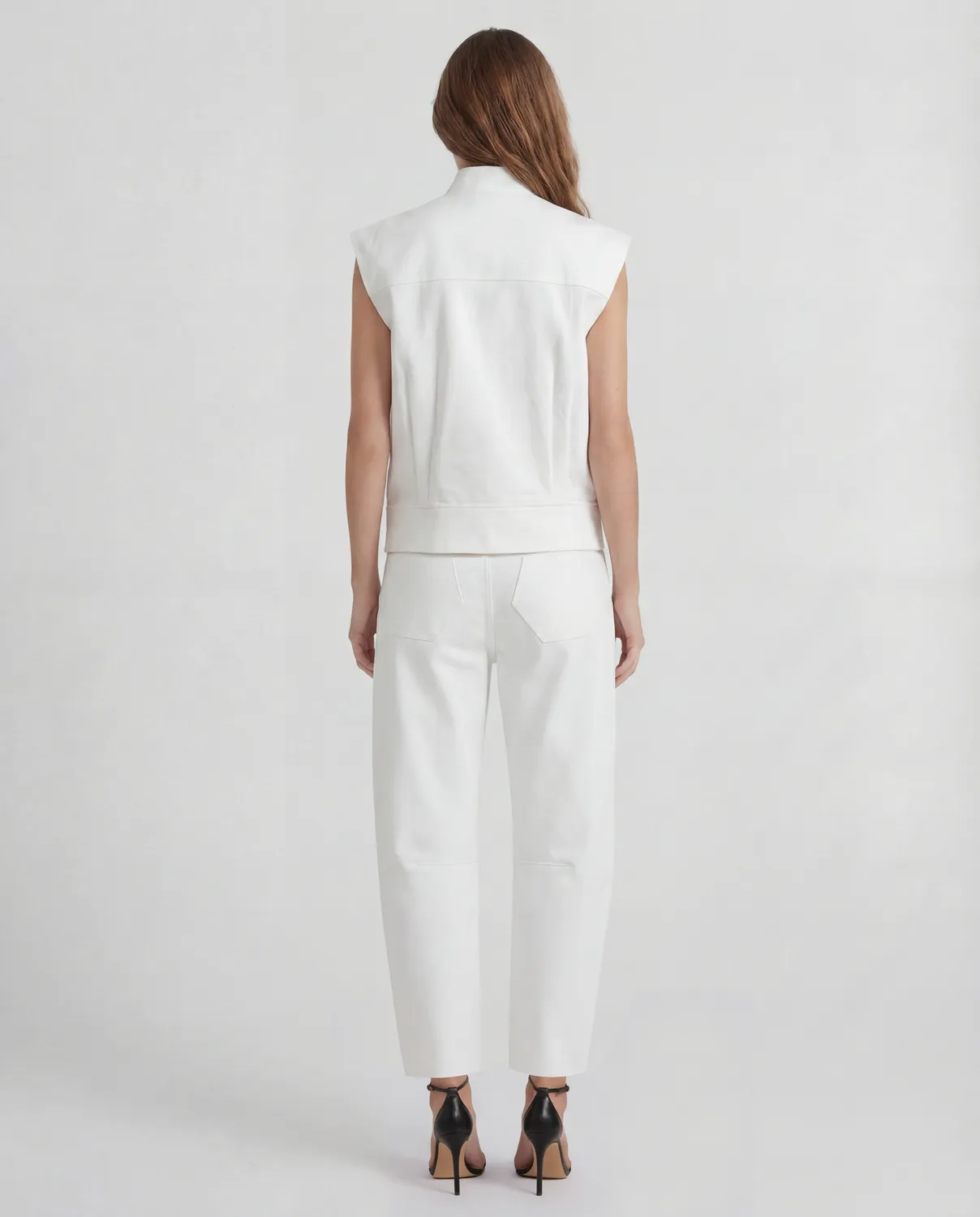 Violante Nessi Fia gilet bianco denim organico