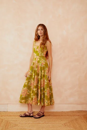 Dahlia Audrey Dress Lime abito corsetto verde