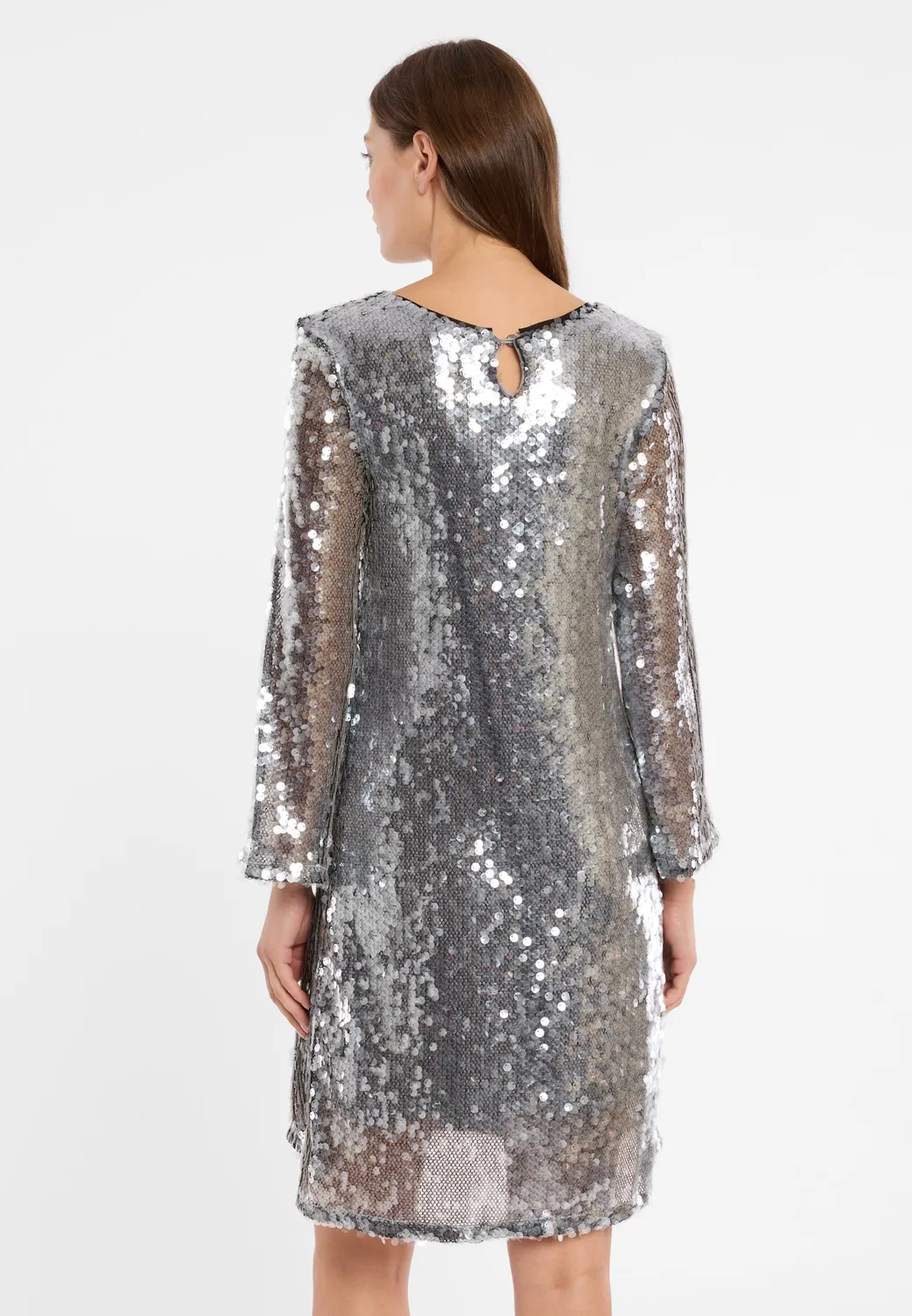 Ana Alcazar Abda abito paillettes argento corto