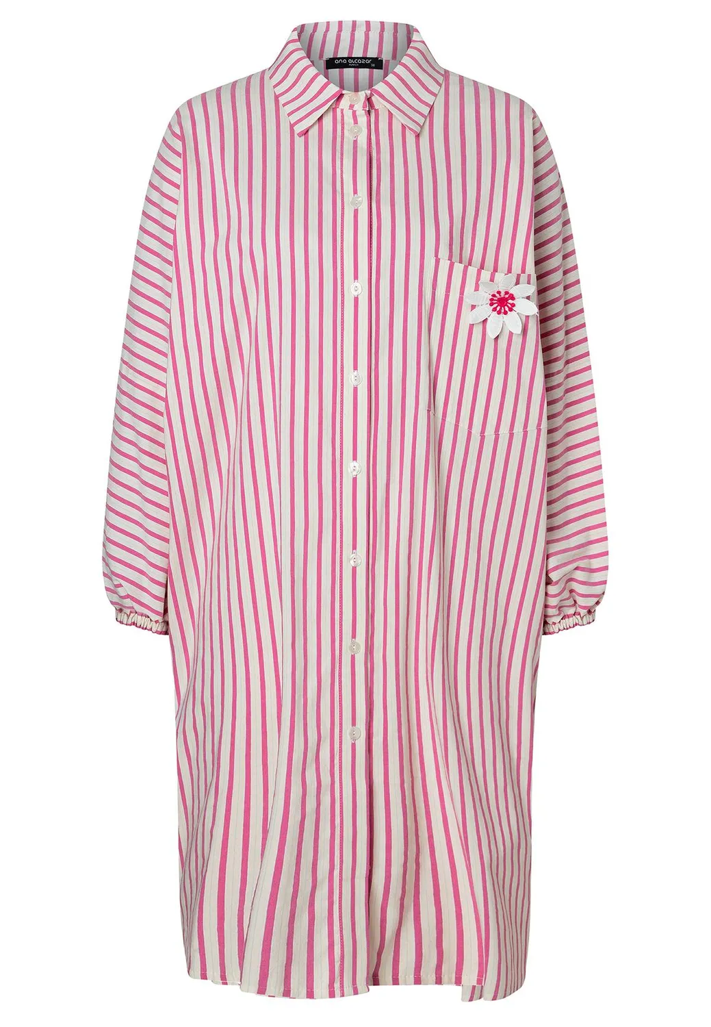Ana Alcazar Walera chemisier righe bianco rosa