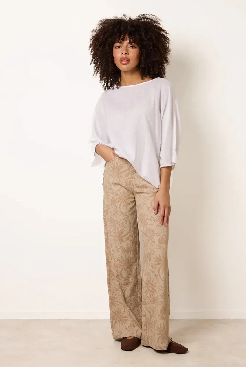 Blue Vanilla Jeans Flare Denim Stone Ricamo Floreale
