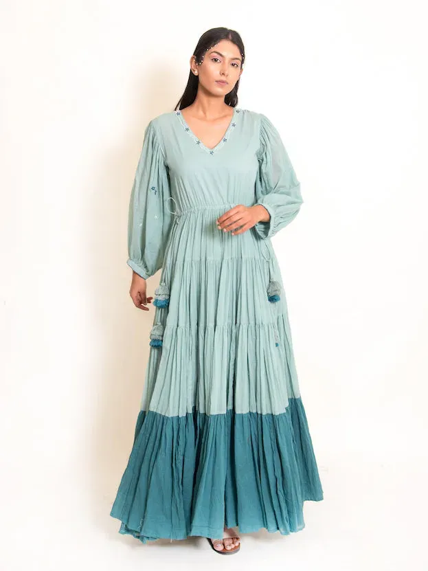 Our Dve Stark Dress abito verde menta cotone